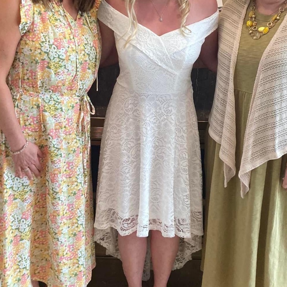 White High-Low Lace Dress